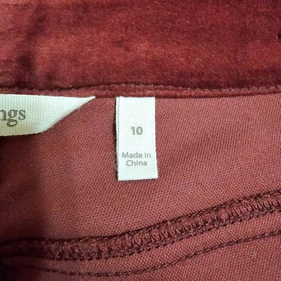 Soft Surroundings Blakely Velveteen Pants in Cabernet Sz 10 - Picture 7 of 8